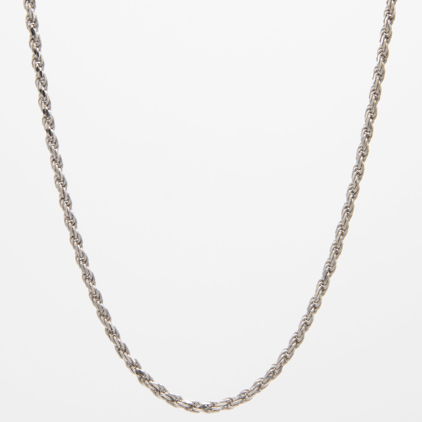 Rhodium-Plated 925 Sterling Silver Rope Chain