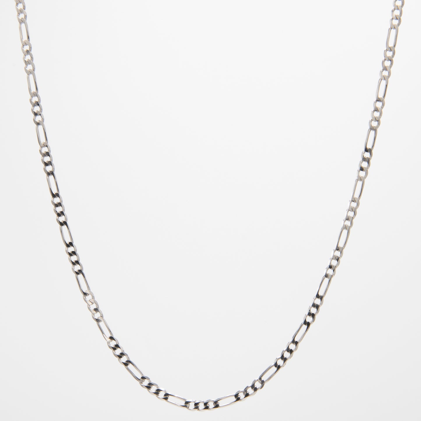 Rhodium-Plated 925 Sterling Silver Figaro Chain