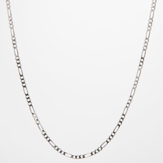 Rhodium-Plated 925 Sterling Silver Figaro Chain