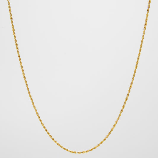 Gold-Plated 925 Sterling Silver Rope Chain