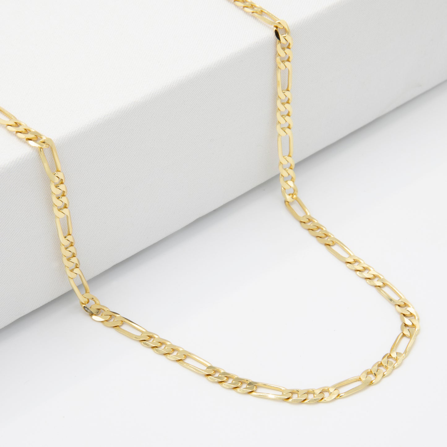 High-Quality Gold-Plated 925 Sterling Silver Figaro Chain