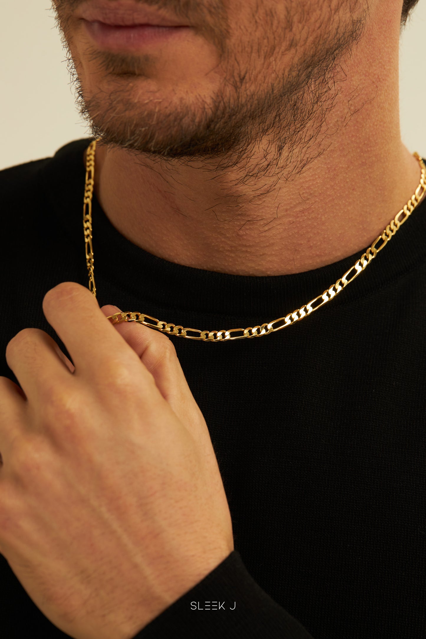High-Quality Gold-Plated 925 Sterling Silver Figaro Chain