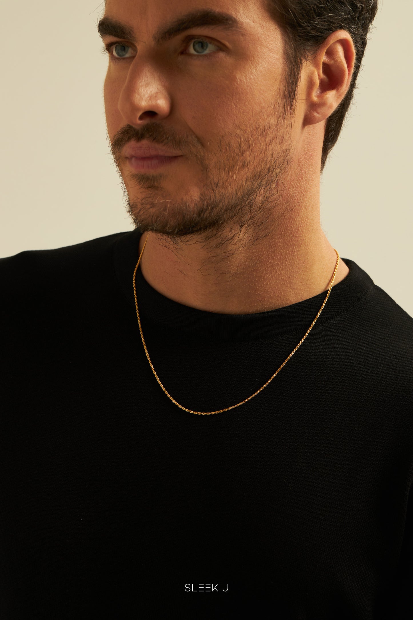 Gold-Plated 925 Sterling Silver Rope Chain