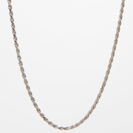Rhodium-Plated 925 Sterling Silver Rope Chain