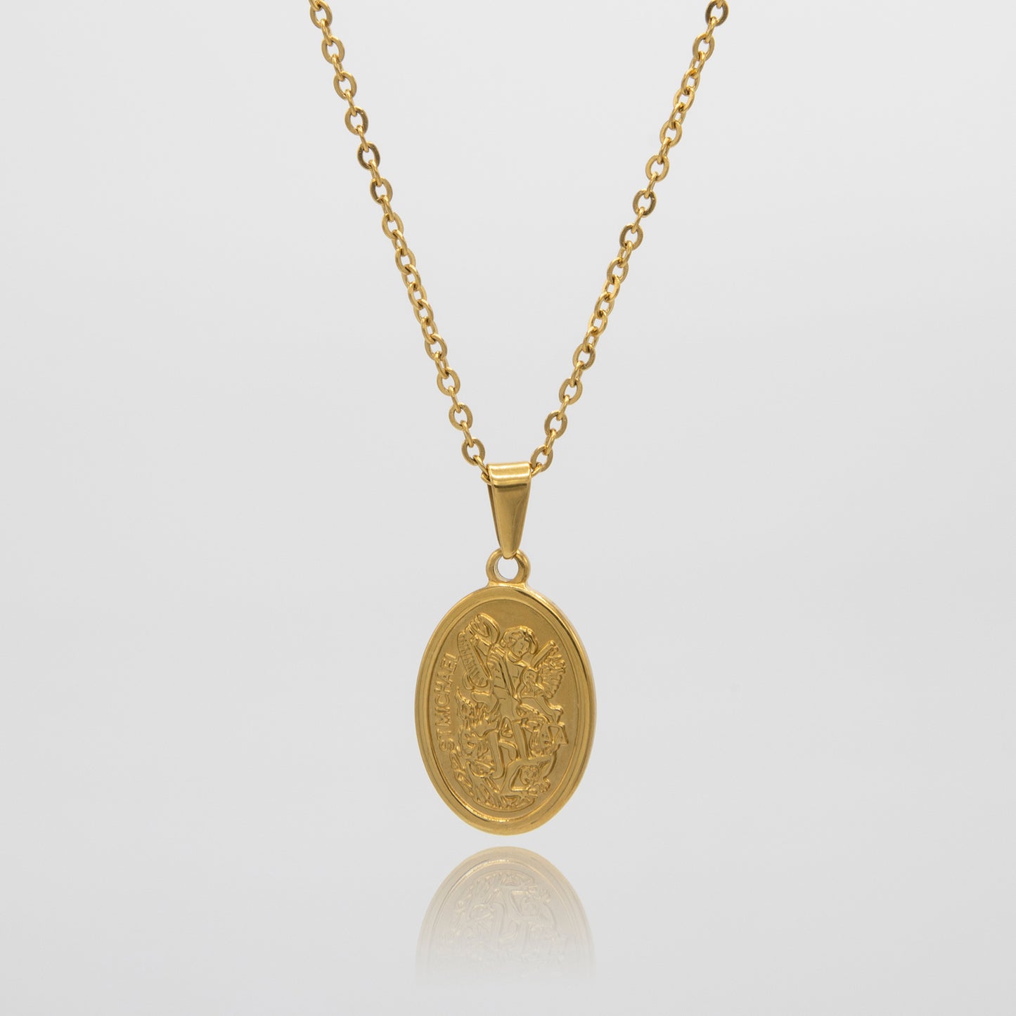 Saint Micheal Pendant - Gold